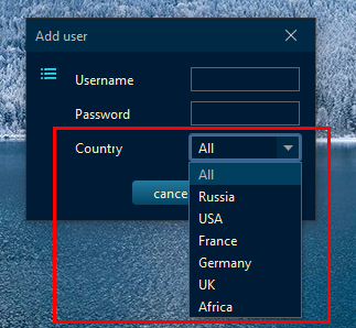 Add countries